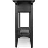 Leick Home 9061-SL Mission Wine Stand with Glass and Bottle Storage, Two Drawer, for Buffet, Dining Room, Living Room, Kitchen, Slate Black Finish(Black)