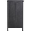 Leick Home 9061-SL Mission Wine Stand with Glass and Bottle Storage, Two Drawer, for Buffet, Dining Room, Living Room, Kitchen, Slate Black Finish(Black Wash)