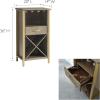 Leick Home 9061-SL Mission Wine Stand with Glass and Bottle Storage, Two Drawer, for Buffet, Dining Room, Living Room, Kitchen, Slate Black Finish(Dune)