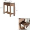Leick Home 9080-BLK Cade Wood Side Table with USB-C Fast Charging Station AC/USB Charger and Drawer, Black(Aged Barrel)