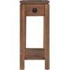 Leick Home 9080-BLK Cade Wood Side Table with USB-C Fast Charging Station AC/USB Charger and Drawer, Black(Aged Barrel)