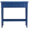 Leick Home Coastal Console Table, Solid Wood, 2 Storage Drawers, Bottom Display Shelf, Narrow Depth, Easy-Assembly, For Living Room/Hallway, Orchid White, 30.0 in. W x 11.0 in. D x 28.0 in. H, 2027-WT(Navy)