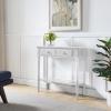 Leick Home Coastal Console Table, Solid Wood, 2 Storage Drawers, Bottom Display Shelf, Narrow Depth, Easy-Assembly, For Living Room/Hallway, Orchid White, 30.0 in. W x 11.0 in. D x 28.0 in. H, 2027-WT(Orchid White)