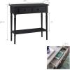 Leick Home Coastal Console Table, Solid Wood, 2 Storage Drawers, Bottom Display Shelf, Narrow Depth, Easy-Assembly, For Living Room/Hallway, Orchid White, 30.0 in. W x 11.0 in. D x 28.0 in. H, 2027-WT(Swan Black)