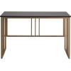 Leick Home Collapsible Slatted Mission Writing Computer Desk, Space Saving for Bedroom, Home Office, Small Spaces, Fully Assembled, Black/Gold, 70001-BLKGD
