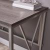 Leick Home Collapsible X Writing Computer Desk Space Saving for Bedroom, Home Office, Small Spaces, Fully Assembled in Weathered Wood/Satin Nickel, 70002-WWNK
