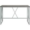 Leick Home Collapsible X Writing Computer Desk Space Saving for Bedroom, Home Office, Small Spaces, Fully Assembled in Weathered Wood/Satin Nickel, 70002-WWNK
