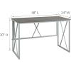 Leick Home Collapsible X Writing Computer Desk Space Saving for Bedroom, Home Office, Small Spaces, Fully Assembled in Weathered Wood/Satin Nickel, 70002-WWNK