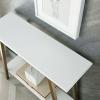 Leick Home Empiria Console Table, Wood with Metal Frame, 2 Shelves, for Entryways, Hallways, and Living Rooms, White and Gold, 11431-WT(White)