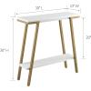 Leick Home Empiria Console Table, Wood with Metal Frame, 2 Shelves, for Entryways, Hallways, and Living Rooms, White and Gold, 11431-WT(White)