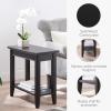 Leick Home Laurent End Table, Solid Wood, Bottom Display Shelf, Narrow, Easy-Assembly, for Living Room/Bedroom, Black, 24.0 in. L x 12.0 in. W x 24.0 in. H, 10505-BK(Black)