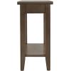 Leick Home Laurent End Table, Solid Wood, Bottom Display Shelf, Narrow, Easy-Assembly, for Living Room/Bedroom, Black, 24.0 in. L x 12.0 in. W x 24.0 in. H, 10505-BK(Grey)