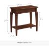 Leick Home Laurent End Table, Solid Wood, Bottom Display Shelf, Narrow, Easy-Assembly, for Living Room/Bedroom, Black, 24.0 in. L x 12.0 in. W x 24.0 in. H, 10505-BK(Heartwood Cherry)