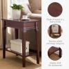Leick Home Laurent End Table, Solid Wood, Bottom Display Shelf, Narrow, Easy-Assembly, for Living Room/Bedroom, Black, 24.0 in. L x 12.0 in. W x 24.0 in. H, 10505-BK(Heartwood Cherry)