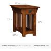 Leick Home Laurent End Table, Solid Wood, Bottom Display Shelf, Narrow, Easy-Assembly, for Living Room/Bedroom, Black, 24.0 in. L x 12.0 in. W x 24.0 in. H, 10505-BK(Medium Oak / Blackened)