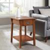Leick Home Laurent End Table, Solid Wood, Bottom Display Shelf, Narrow, Easy-Assembly, for Living Room/Bedroom, Black, 24.0 in. L x 12.0 in. W x 24.0 in. H, 10505-BK(Russet / Blackened)