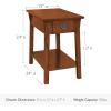 Leick Home Laurent End Table, Solid Wood, Bottom Display Shelf, Narrow, Easy-Assembly, for Living Room/Bedroom, Black, 24.0 in. L x 12.0 in. W x 24.0 in. H, 10505-BK(Russet / Blackened)