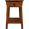 Leick Home Laurent End Table, Solid Wood, Bottom Display Shelf, Narrow, Easy-Assembly, for Living Room/Bedroom, Black, 24.0 in. L x 12.0 in. W x 24.0 in. H, 10505-BK(Russet / Blackened)