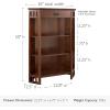 Leick Home Mission Impeccable Bookshelf, Solid Wood, 2 Drawers, 2 Shelves, Slatted Sides, Blackened Hardware, Easy Assembly, Russet Brown, 12 in D x 34 in W x 30 in H, Item 8261(Mission Oak / Blackened)