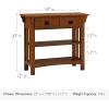 Leick Home Mission Impeccable Bookshelf, Solid Wood, 2 Drawers, 2 Shelves, Slatted Sides, Blackened Hardware, Easy Assembly, Russet Brown, 12 in D x 34 in W x 30 in H, Item 8261(Medium Oak / Blackened)