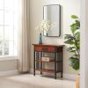 Leick Home Mission Impeccable Bookshelf, Solid Wood, 2 Drawers, 2 Shelves, Slatted Sides, Blackened Hardware, Easy Assembly, Russet Brown, 12 in D x 34 in W x 30 in H, Item 8261(Mission Oak / Matte Black)