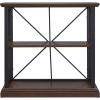 Leick Home Mission Impeccable Bookshelf, Solid Wood, 2 Drawers, 2 Shelves, Slatted Sides, Blackened Hardware, Easy Assembly, Russet Brown, 12 in D x 34 in W x 30 in H, Item 8261(Dark Earth / Matte Black)