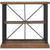 Leick Home Mission Impeccable Bookshelf, Solid Wood, 2 Drawers, 2 Shelves, Slatted Sides, Blackened Hardware, Easy Assembly, Russet Brown, 12 in D x 34 in W x 30 in H, Item 8261(Willow / Gunmetal)