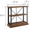 Leick Home Mission Impeccable Bookshelf, Solid Wood, 2 Drawers, 2 Shelves, Slatted Sides, Blackened Hardware, Easy Assembly, Russet Brown, 12 in D x 34 in W x 30 in H, Item 8261(Willow / Gunmetal)