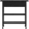 Leick Home Mission Impeccable Bookshelf, Solid Wood, 2 Drawers, 2 Shelves, Slatted Sides, Blackened Hardware, Easy Assembly, Russet Brown, 12 in D x 34 in W x 30 in H, Item 8261(Black Wash / Matte Black)