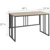 Leick Home Mission Office Desk, Metal Frame with Wood Laminate Top, Collapsible for Easy Storage, for Home Office, Apartments, and Dorm Rooms, White Oak and Gunmetal, 70001-WOGM