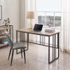 Leick Home Mission Office Desk, Metal Frame with Wood Laminate Top, Collapsible for Easy Storage, for Home Office, Apartments, and Dorm Rooms, White Oak and Gunmetal, 70001-WOGM