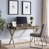 X-Leg Laptop Computer Desk in Smoke Gray Finish