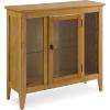 Leick Home 10000-GR Entryway One Door Curio Cabinet with Interior Light, Distressed Gray Wash(Desert Sands/Black)