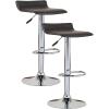 Leick Home 10042BL Black Adjustable Swivel Stool with Chrome Base, Set of 2, Black