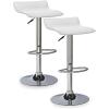 Leick Home 10042WH Adjustable Height Swivel Stool with Chrome Base, Set of 2, White