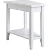 Leick Home 10502-WT Laurent Recliner Wedge Table with Shelf, White