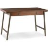 Leick Home 11400 Empiria Metal and Wood Laptop Computer Desk with Drop Front Keyboard Drawer, Walnut and Foundry Bronze(Walnut and Foundry Bronze)