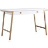 Leick Home 11400-GR Empiria Mixed Metal and Wood Computer Desk, Gray/Matte Black(White/Gold)