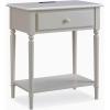 Leick Home 20028-WT Coastal Two Drawer Double Hall Console Sofa Table with Shelf, Orchid White(Greige)
