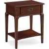 Leick Home 22022 Stratus One Drawer Nightstand with Shelf, Heartwood Cherry