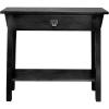 Leick Home 24032 Beckett One Drawer Hall Stand with Shelf for Living Room, Hallway, Entryway, Anthracite/Pewter(Black)