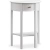 Leick Home 24032 Beckett One Drawer Hall Stand with Shelf for Living Room, Hallway, Entryway, Anthracite/Pewter(Cottage White)