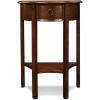 Leick Home 24032 Beckett One Drawer Hall Stand with Shelf for Living Room, Hallway, Entryway, Anthracite/Pewter(Pecan)