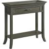 Leick Home 24032 Beckett One Drawer Hall Stand with Shelf for Living Room, Hallway, Entryway, Anthracite/Pewter(Smoke Gray)