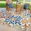 Leick Home 595405 Beam Flower Indoor Outdoor Area Rug Rectangle 5’3″x7′