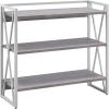 Leick Home 70009-WWNK Mixed Metal and Wood X Design Bookshelf, Weathered Wood/Nickel