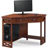 Leick Home 82430 Mission Corner Desk, Writing Computer Desk with Drop Front Keyboard Drawer, for Home Office, Solid Wood, Mission Oak(Burnished Oak)