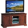 Leick Home 87350 Three Door TV Stand with Cabinet Storage for 55″ TV’s, Westwood Brown Cherry(Brown Cherry / Black)