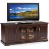 Leick Home 87350 Three Door TV Stand with Cabinet Storage for 55″ TV’s, Westwood Brown Cherry(Chocolate Cherry / Bronze)