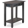 Leick Home 89400 Rustic Oak and Slate Laptop Desk with Drop Front Keyboard Drawer, Distressed Rustic Autumn(Smoke Gray)